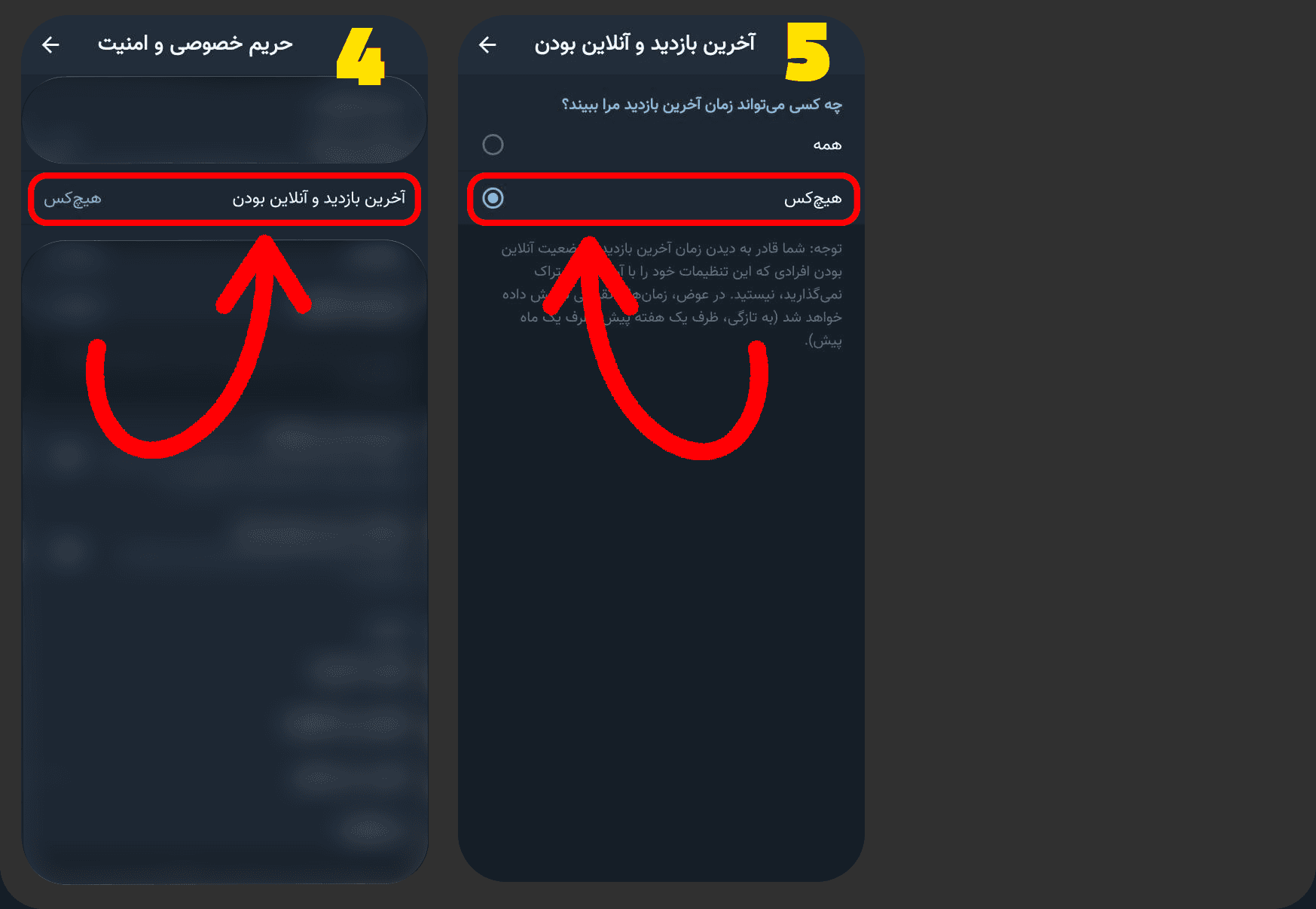 آموزش مخفی کردن زمان آنلاین بودن در ایتا - سنجاقک
