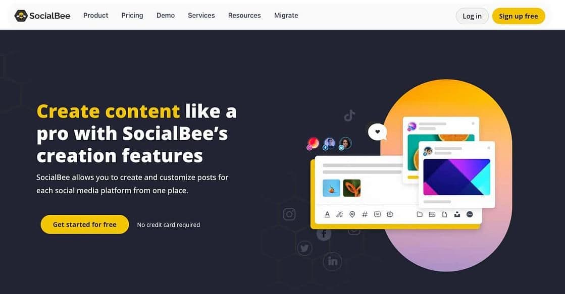 Image 6: Screenshot of the SocialBee website homepage.