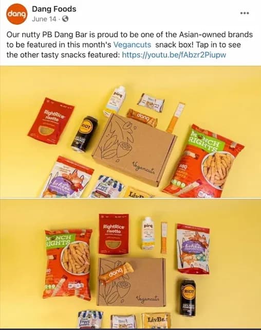dang foods post on Facebook