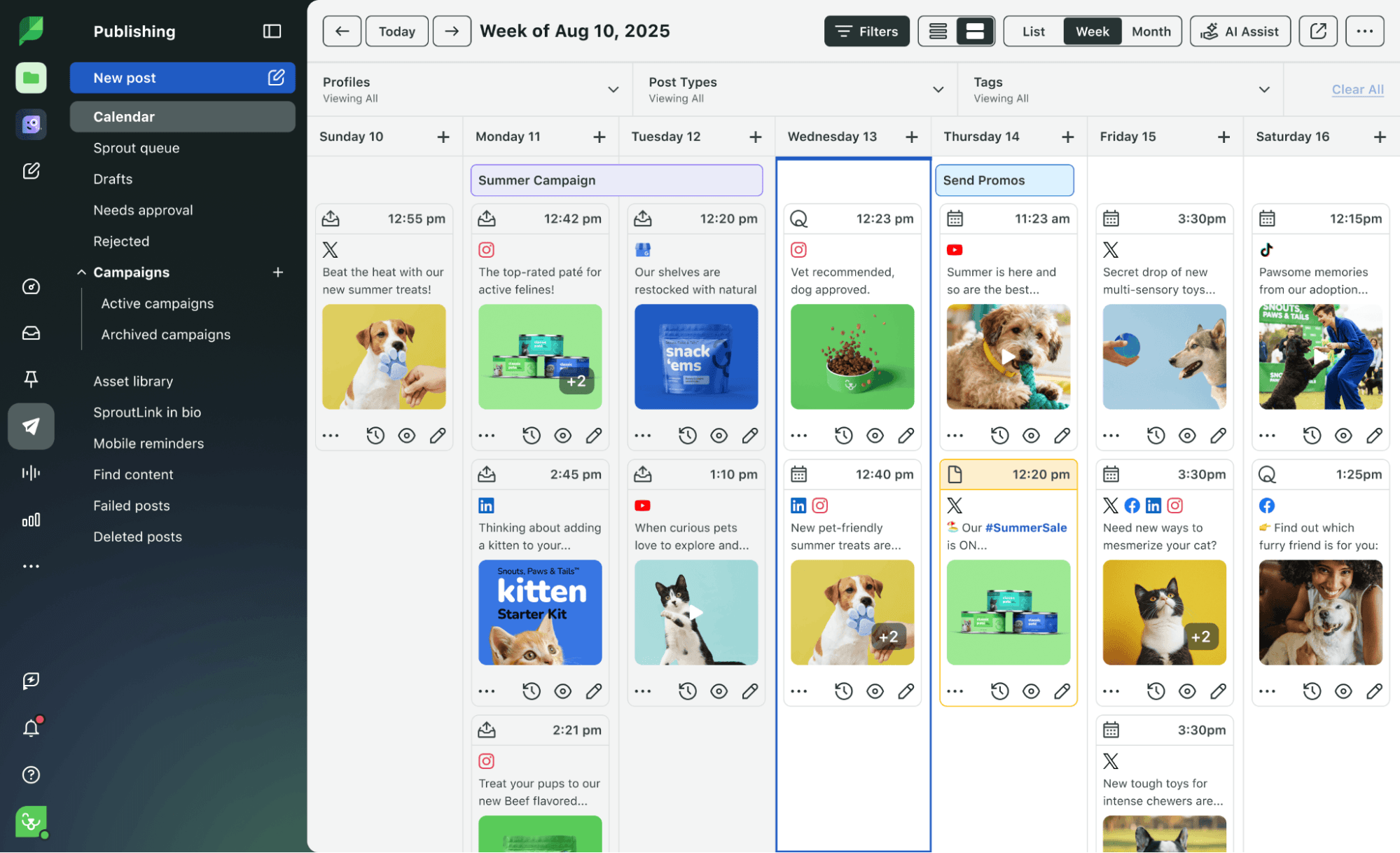 Image 1: Sprout Social's cross-network social media planner