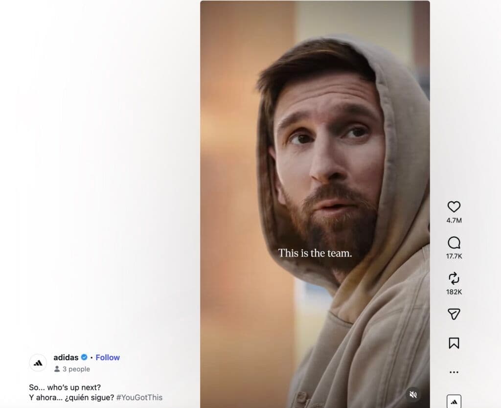 Image 3: An image from Adidas's #Yougotthis campaign featuring Lionel Messi from their Instagram page, which ran to promote the World Cup