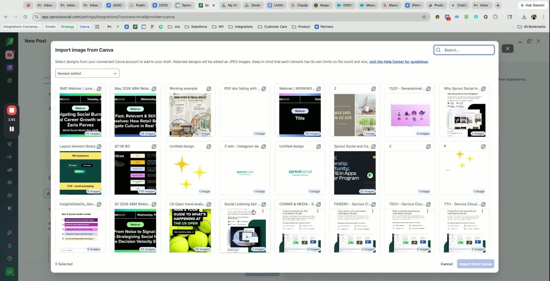 Image 2: Import an image from Canva in Sprout Social.