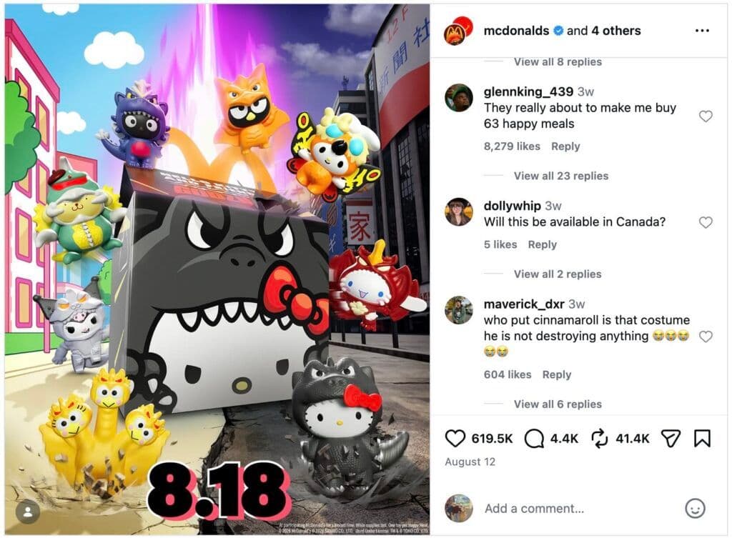 Image 13: An image showing a Happy Meal collaboration from McDonald's Instagram account