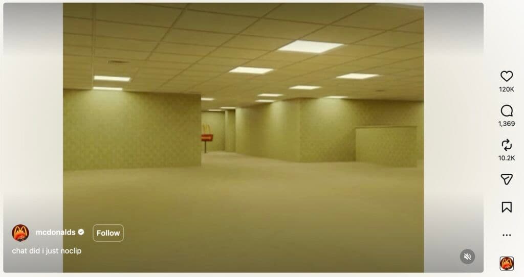 Image 14: An image from McDonald's Instagram reimagining the backrooms as McDonald's themed