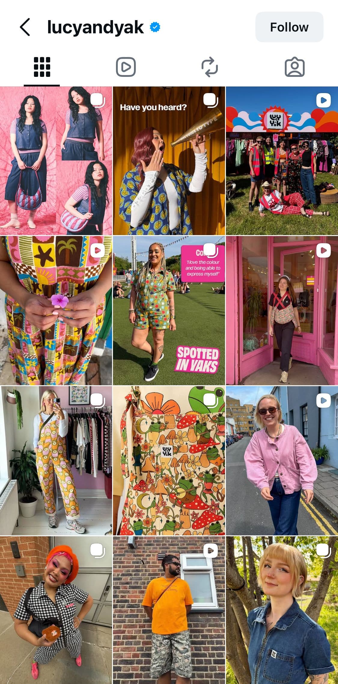 Image 2: Lucy & Yak's Instagram feed.