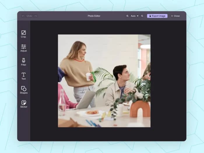تصویر ویرایشگر عکس برای ابعاد پست لینکدین