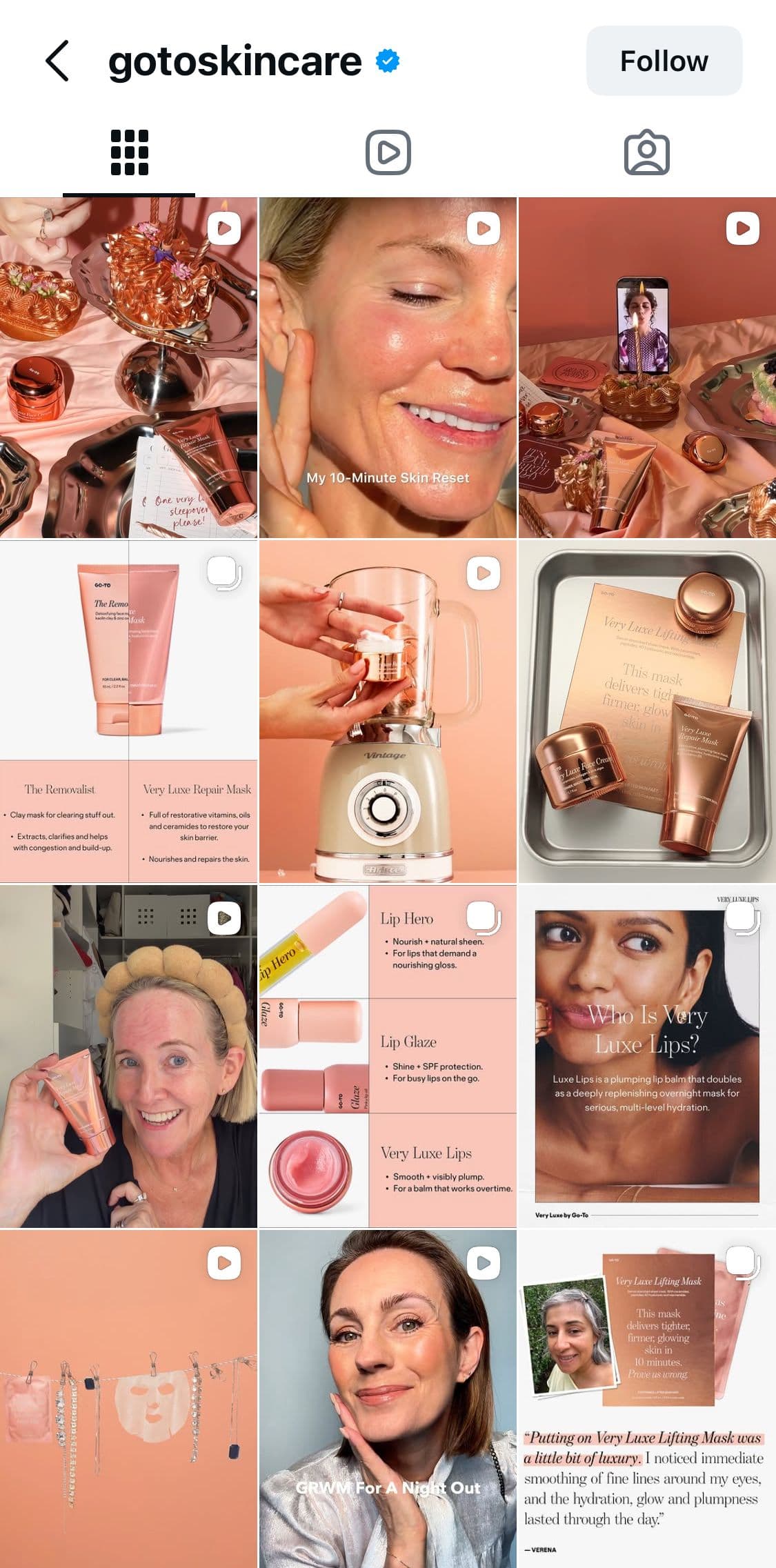 Image 3: Go-To Skincare's Instagram feed.